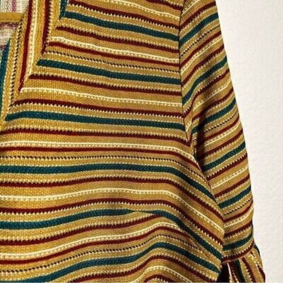 Isla Maude v neck striped bohemian tie front womens blouse size small - Picture 3 of 7